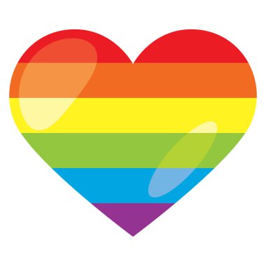 Gökkuşağı çizgili kalp. Vektör illüstrasyonu