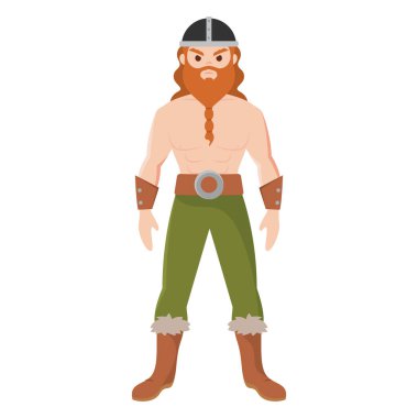 Kasklı Viking savaşçısı. Vektör illüstrasyonu