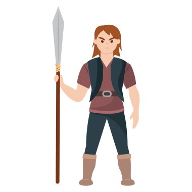 Viking savaşçı karakteri. Vektör illüstrasyonu