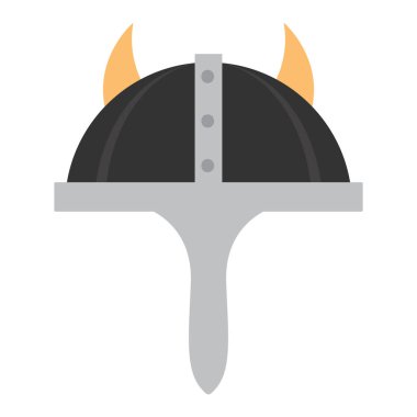 Viking miğferi ikonu. vektör illüstrasyonu