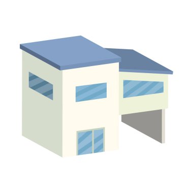 Modern iki katlı bina. Vektör illüstrasyonu