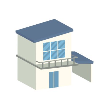 Modern iki katlı bina. Vektör illüstrasyonu