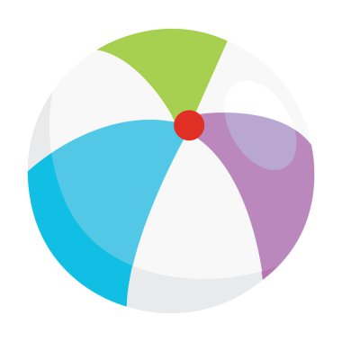 Renkli şişme plaj topu. Vektör illüstrasyonu