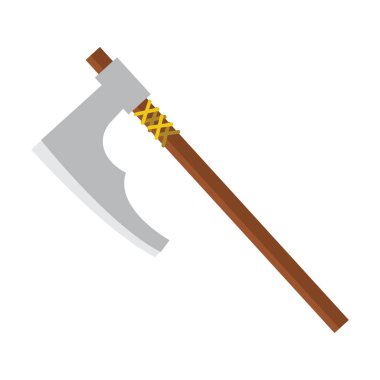 Tahta saplı savaş baltası. Vektör illüstrasyonu