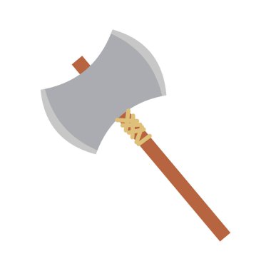 Tahta saplı savaş baltası. Vektör illüstrasyonu