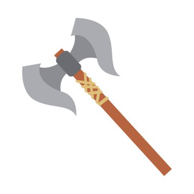 Tahta saplı savaş baltası. Vektör illüstrasyonu