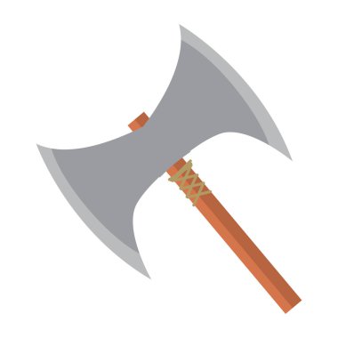 Süslü saplı Viking baltası. Vektör illüstrasyonu