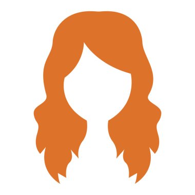 Kıvırcık orta boy saç modeli. Vektör illüstrasyonu