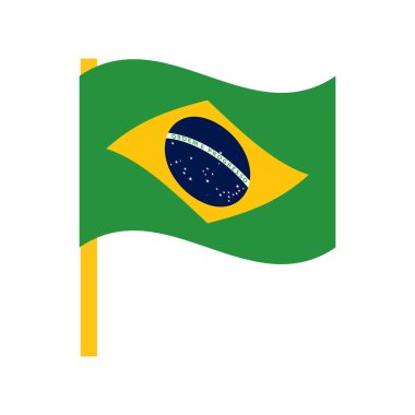 Brezilya ulusal bayrak sallıyor. Vektör illüstrasyonu