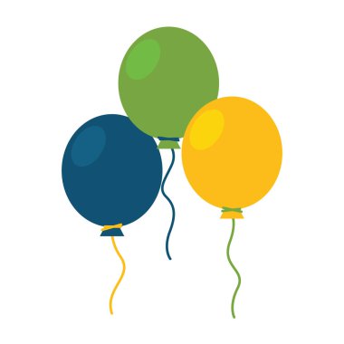 Brezilya parti renk balonları. Vektör illüstrasyonu