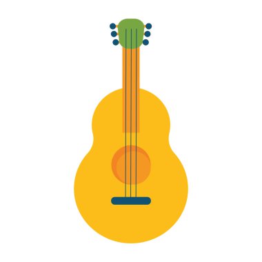 Sarı akustik folk gitar. Vektör illüstrasyonu