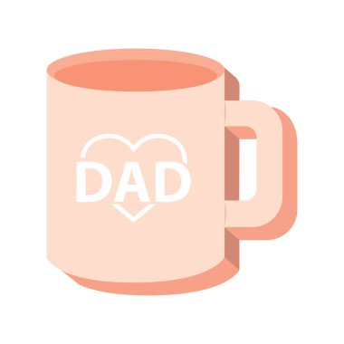 Kalp babası kahve kupası. Vektör illüstrasyonu