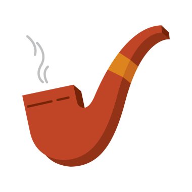 Kavisli sigara piposu. Vektör illüstrasyonu