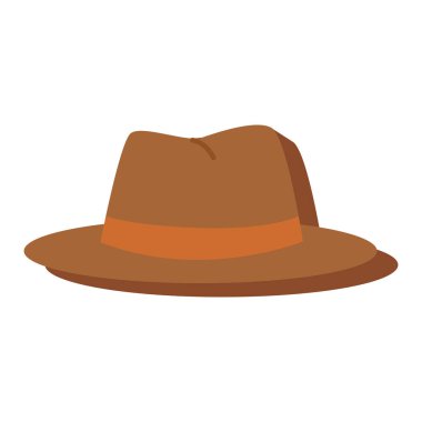 Geniş kenarlı fötr şapka hatları. Vektör illüstrasyonu