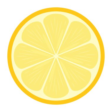 Sarı limon turunçgil dilimi. Vektör illüstrasyonu