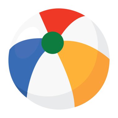 Çizgili renkli plaj topu. Vektör illüstrasyonu