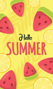 Karpuz ve limon tasarımı. Vektör illüstrasyonu