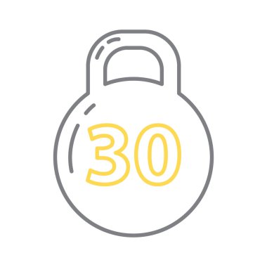 Kettlebell 30 ikonu. Vektör illüstrasyonu