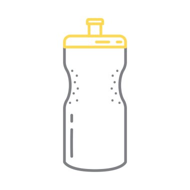 Kapaklı spor su şişesi. Vektör illüstrasyonu