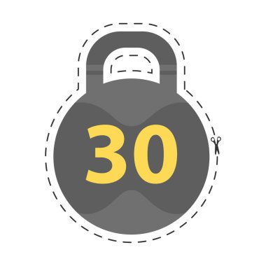Kettlebell 30 ikonu. Vektör illüstrasyonu