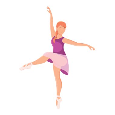 Dans eden zarif balerin. Vektör illüstrasyonu