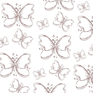 Kelebek çizim kalıbı. Vektör illüstrasyonu