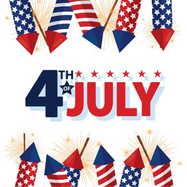 Havai fişekler ve roketler. Vektör illüstrasyonu