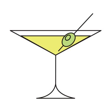 Saman ile renkli kokteyl. Vektör illüstrasyonu