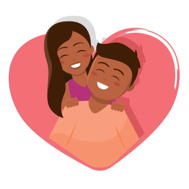 Mutlu sevgililer günü çifti. Vektör illüstrasyonu