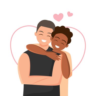 Mutlu sevgililer günü çifti. Vektör illüstrasyonu