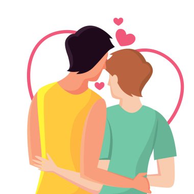 Mutlu sevgililer günü çifti. Vektör illüstrasyonu