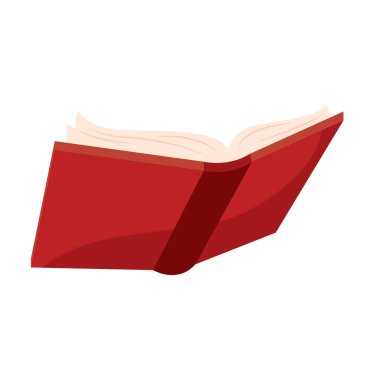 Kırmızı kitap görünümünü aç. Vektör illüstrasyonu