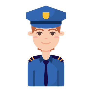 Erkek polis memuru. Vektör illüstrasyonu