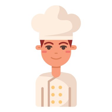 Gülümseyen erkek şef. Vektör illüstrasyonu