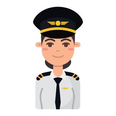 Uçak pilotu çizgi filmi. Vektör illüstrasyonu