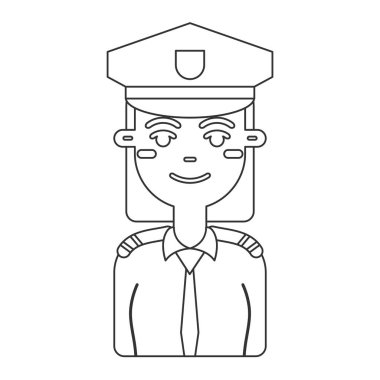 Bayan polis memuru. Vektör illüstrasyonu