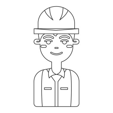 Erkek inşaat işçisi. Vektör illüstrasyonu