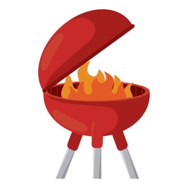 Açık ateşte kızart. Vektör illüstrasyonu