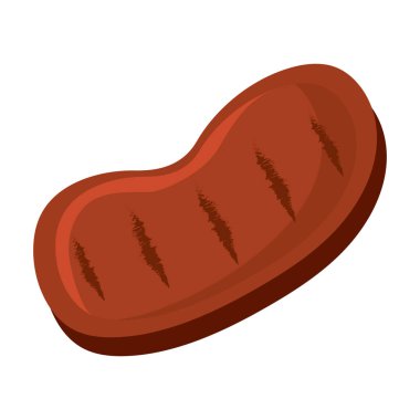 Izgara biftek ikonu. Vektör illüstrasyonu