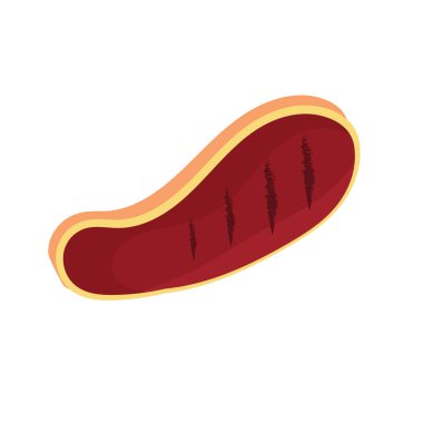 Dokulu çiğ biftek. Vektör illüstrasyonu