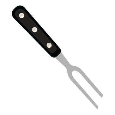 Siyah ızgara çatalı. Vektör illüstrasyonu