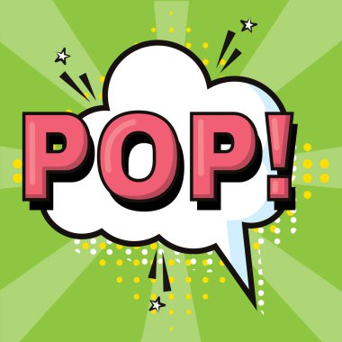 Çizgi roman baloncuğu Pop diyor. Vektör illüstrasyonu