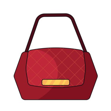 Zarif renkli deri çanta. Vektör illüstrasyonu