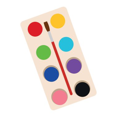 Fırçalı suluboya seti. Vektör illüstrasyonu