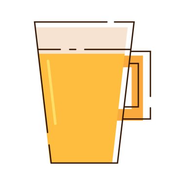 Düz bardak bardağı. Vektör illüstrasyonu