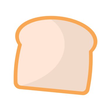 Bir dilim beyaz ekmek. Vektör illüstrasyonu
