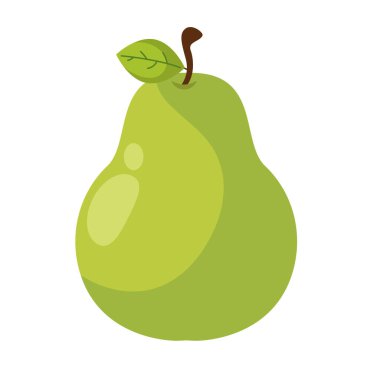 Yeşil armut meyve ikonu. Vektör illüstrasyonu