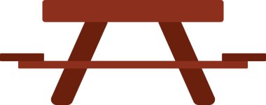 Klasik ahşap piknik masası. Vektör illüstrasyonu