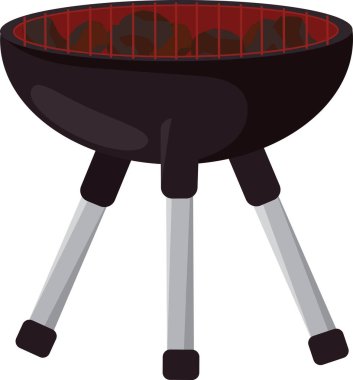 Ahşap ile kamp ateşi. Vektör illüstrasyonu