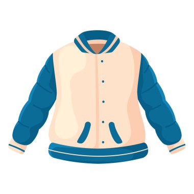 Kabarık kollu kışlık ceket. Vektör illüstrasyonu.